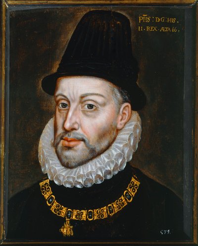 Filip II, król Hiszpanii, w wieku 66 lat autorstwa Juan Pantoja de la Cruz