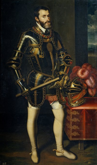 Portret Karola V Hiszpanii 1500-1558, 1605 autorstwa Juan Pantoja de la Cruz