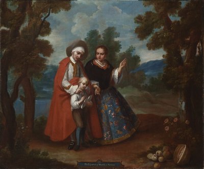 VII. Z Hiszpana i Morsicy, Albino (VII. De español y morisca, albino), ok. 1760 autorstwa Juan Patricio Morlete Ruiz