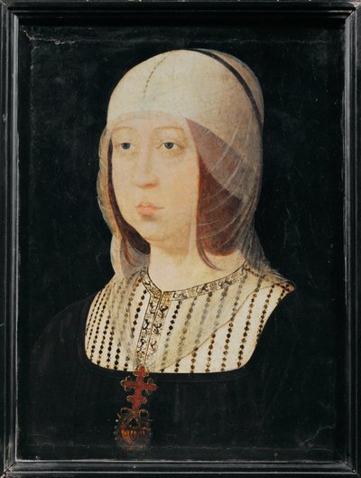 Izabela Kastylijska, żona Ferdynanda Aragońskiego ... (obraz na drewnie) autorstwa Juan de (attr. to) Flandes