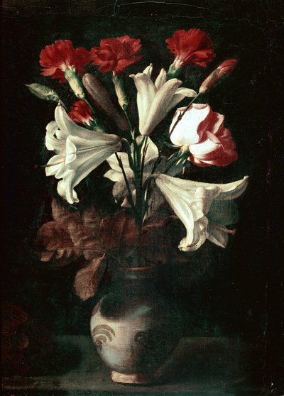 Florero (Lilie i goździki w wazonie) autorstwa Juan de (attr. to) Zurbaran