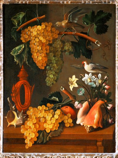 Martwa natura z winogronami ... autorstwa Juan de Espinosa
