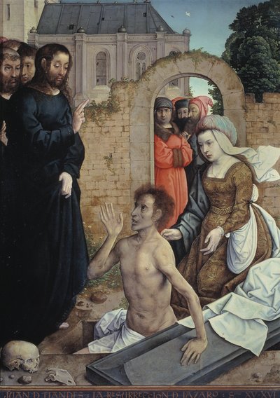 Zmartwychwstanie Łazarza autorstwa Juan de Flandes