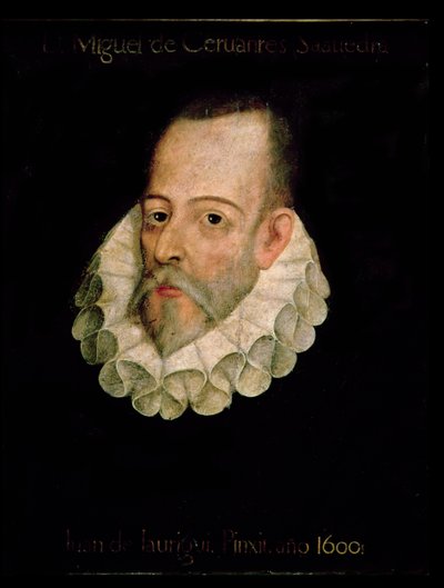 Portret Miguela de Cervantesa y Saavedra (1547-1615) 1600 (olej na desce) autorstwa Juan de Jauregui y Aguilar