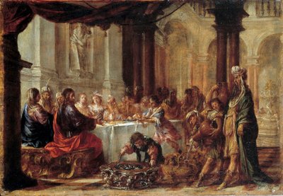 Les Noces de Cana Obraz Juana Valdesa (1622-1690) 1660 nd. 0,23x0,34m autorstwa Juan de Valdes Leal