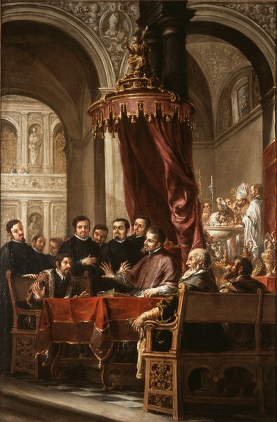 Nawrócenie i chrzest świętego Augustyna przez świętego Ambrożego autorstwa Juan de Valdes Leal