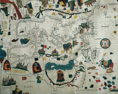 Europa, z XIX-wiecznej kopii morskiej planisfery autorstwa Juana de la Cosa autorstwa Juan de la Cosa