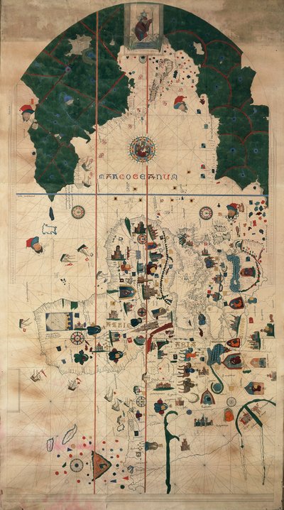 Mapa planisfer Portolan-Nautical autorstwa Juana de la Cosa, około 1500 autorstwa Juan de la Cosa