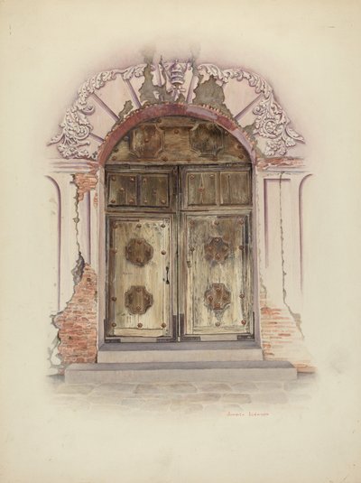 Malowanie drzwi i ścian, ok. 1930 r. 1941. autorstwa Juanita Donahoo