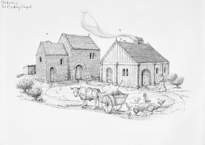 Kaplica Beckery, Glastonbury, ok. V-VI w., 1990-2010 autorstwa Judith Dobie
