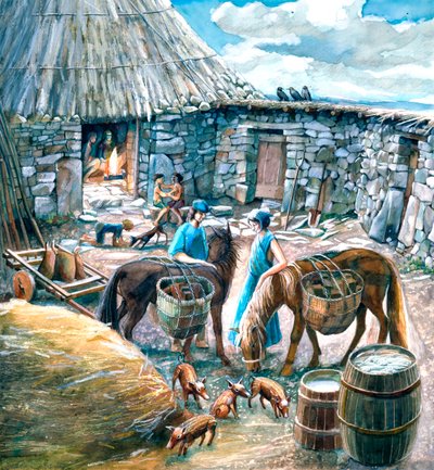 Starożytna wieś Chysauster, I-II w., ok. 1990-2010 autorstwa Judith Dobie