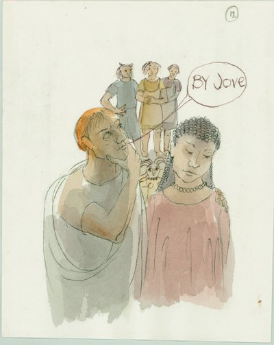 Marcus i Julia z mistrzem rzemieślniczym i jego dwoma pracownikami, 2003. autorstwa Judith Dobie