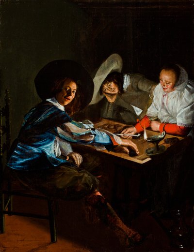 Gra w Tric-Trac, ok. 1630 autorstwa Judith Leyster