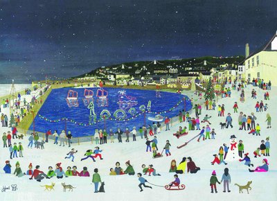 Mousehole Harbor Lights, 2009 (gwasz na papierze) autorstwa Judy Joel