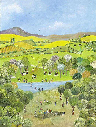 Niedzielne pikniki, 2009 (Gwasz na papierze) autorstwa Judy Joel