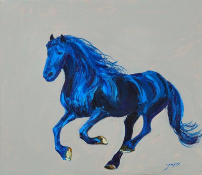 Dynamiczny niebieski galop autorstwa Jukyong Park