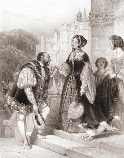 Król Anglii Henryk VIII z Anną Boleyn autorstwa Jules (after) David