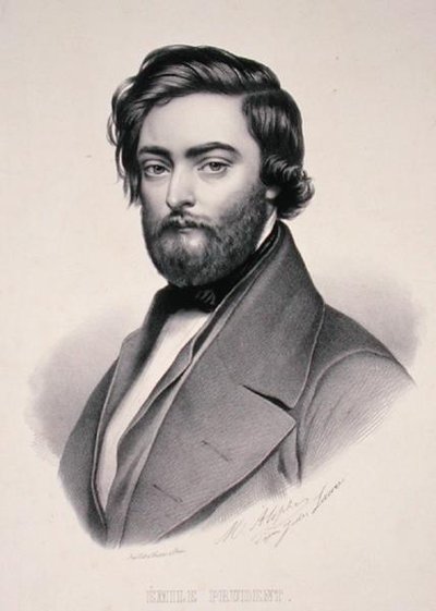 Portret Emile Prudent (1817-63) grawerowany przez Marie Alophe (1812-83) (lito) autorstwa Jules (after) Laure