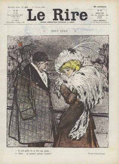 Poniżej zera. Ilustracja do Le Rire autorstwa Jules Abel Faivre