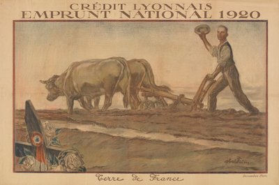 Credit Lyonnais, pożyczka narodowa 1920, ziemia francuska (Kredyt Lyon, pożyczka narodowa 1920, ziemia francuska) autorstwa Jules Abel Faivre