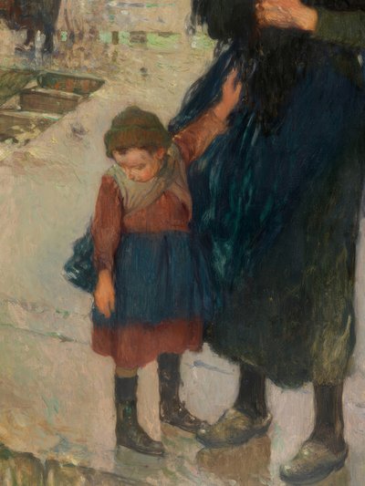 Ciężka pogoda u wybrzeży, żeglarze z Etaples autorstwa Jules Adler