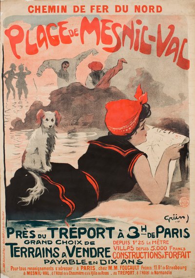 Kolej Północna. Plaża Mesnil-Val, 1901. autorstwa Jules Alexandre Grün