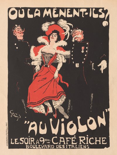Mistrzowie plakatu: Plac 103 Café Reche autorstwa Jules Alexandre Grün