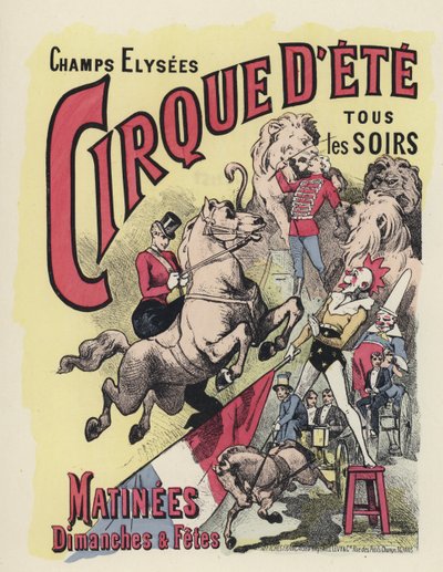 Plakat cyrkowy (kolor lito) autorstwa Jules Arsene (after) Garnier