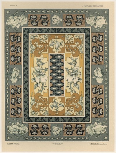 Wzory dekoracyjne, tablica 36 z "Fantaisies decoratives", rytowane przez Gillot, opublikowane przez Jules Rouam, Librairie de l