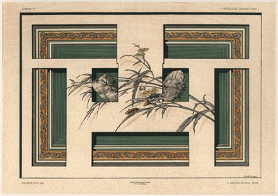 Kaczki, tablica 46 z "Fantaisies decoratives", rycina Gillot, wydana przez Jules Rouam, Librairie de l