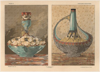 Wazony, tablica 45 z "Fantaisies decoratives", rytowane przez Gillot, opublikowane przez Jules Rouam, Librairie de l