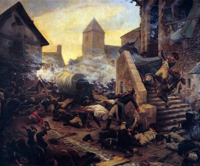 Śmierć generała Moulina podczas walk pod Cholet w 1794 r autorstwa Jules Benoit Levy