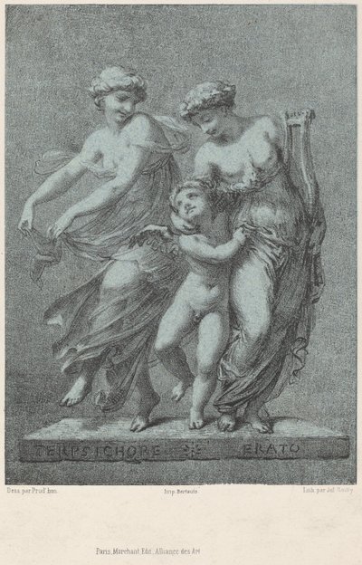 Apollo i muzy autorstwa Jules Boilly after Pierre Paul Prud
