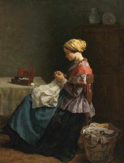 Jules Breton, 1868 - Mała krawcowa autorstwa Jules Breton