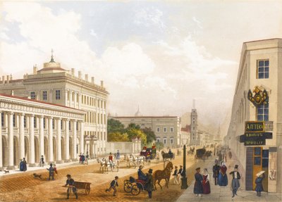 Widok na Newski Prospekt w Sankt Petersburgu autorstwa Jules Charlemagne