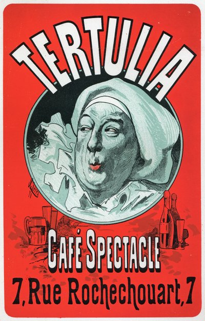 Sztuka. Zabawa. Tertulia, pokaz w Cafe Spectacle w Paryżu. Plakat Jules Cheret, c.1870 (plakat) autorstwa Jules Cheret