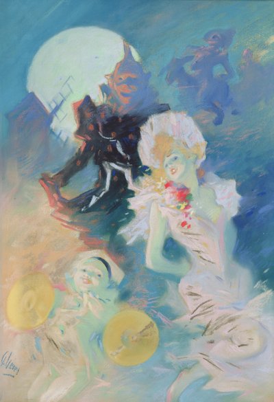 Szalone szczęście (pastel na papierze) autorstwa Jules Cheret