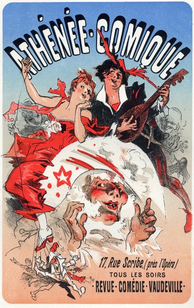 Zabawa. Athenee Comique, teatr w Paryżu. Plakat Jules Cheret, Francja, c.1870-80 (plakat) autorstwa Jules Cheret
