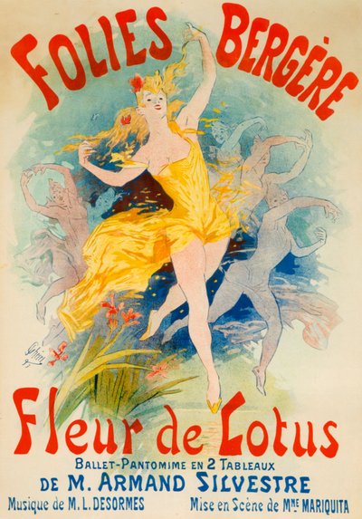 Balet Fleur de Lotus dla Folies Bergère, Paryż autorstwa Jules Cheret