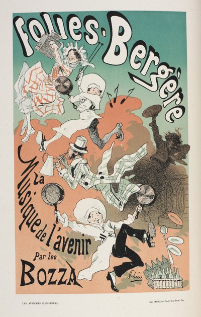Folies-Bergère, Muzyka przyszłości, z „Ilustrowanych plakatów. Praca ozdobiona...”, Ernest Maindron autorstwa Jules Cheret