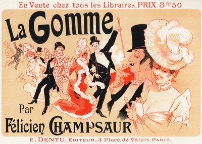 Styl życia. Bal w Paryżu. Plakat autorstwa Julesa Chereta do sztuki: La Gomme, autorstwa Feliciena Champsaura, c.1889. (plakat) autorstwa Jules Cheret