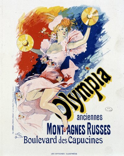 Olympia: stara kolejka górska, komiks kapucynów - plakat Jules Cheret autorstwa Jules Cheret