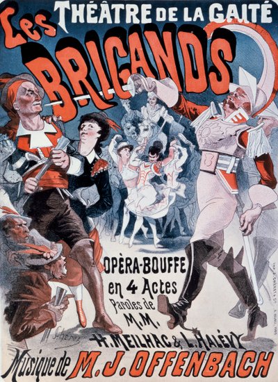 Plakat do Les Brigands Jacquesa Offenbacha autorstwa Jules Cheret