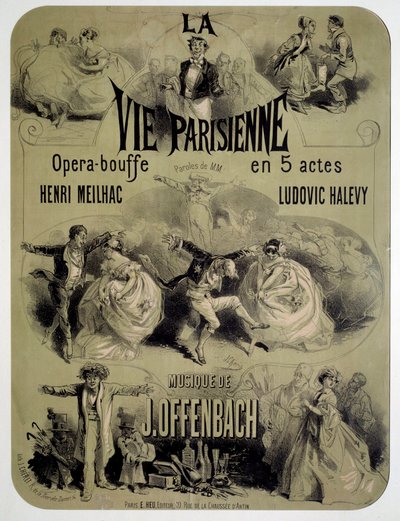 Plakat do opery „Życie paryskie” Jacquesa Offenbacha (1819-1880) autorstwa Jules Cheret