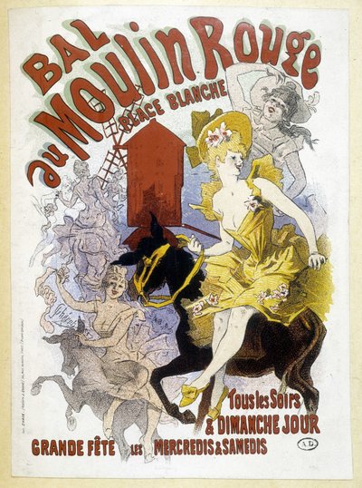 Plakat do balu w Moulin Rouge, Jules Chéret, koniec XIX wieku autorstwa Jules Cheret