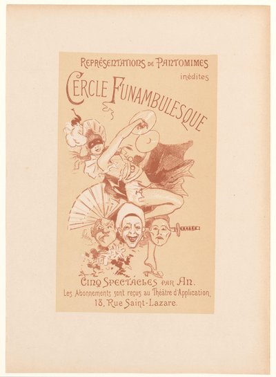 Karta reklamowa Cercle Funambulesque Cercle Funambulesque (tytuł na obiekcie) autorstwa Jules Cheret