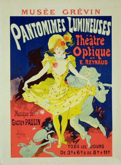 Reprodukcja plakatu reklamującego „Pantomimes Lumineuses” w Musee Grevin, 1892 autorstwa Jules Cheret