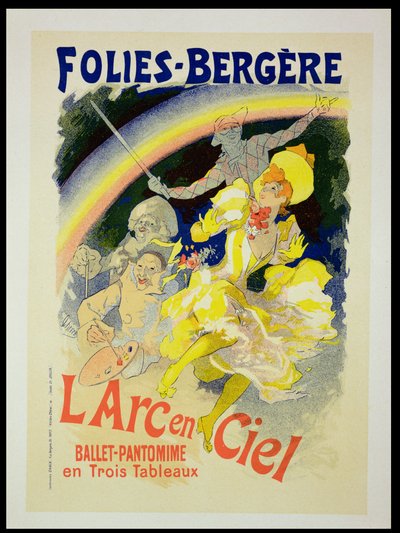 Reprodukcja plakatu reklamującego "Tęcza", balet-pantomimę prezentowaną przez Folies-Bergere, 1893 autorstwa Jules Cheret