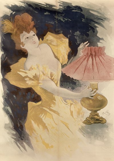 Saxoleine (reklama oleju do lamp), Francja, lata 90-te XIX wieku autorstwa Jules Cheret