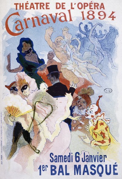 Teatr Opery: karnawał 1894, maska balowa - plakat Jules Cheret autorstwa Jules Cheret